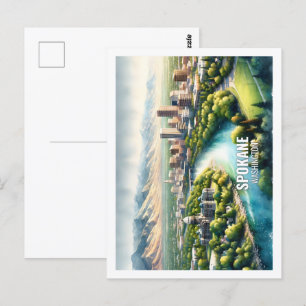 Postal Spokane Washington Estados Unidos Famosa Place acu
