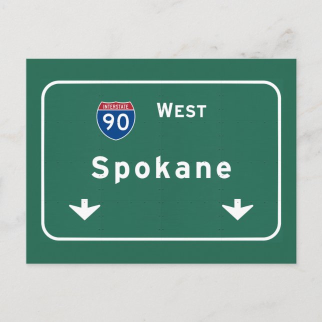 Postal Spokane Washington wa Interstate Highway Freeway : (Anverso)