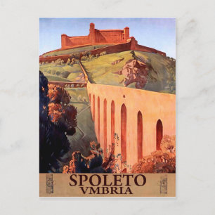 Postal Spoleto, fortaleza medieval, Umbría, Italia