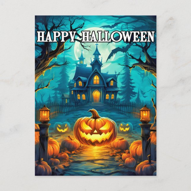 Postal Spookone Happy Halloween Pumpkins (Anverso)