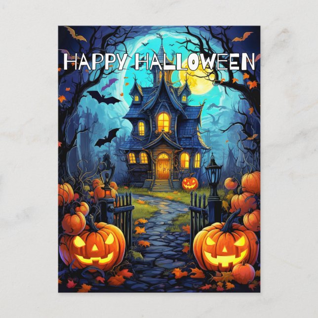 Postal Spookone Happy Halloween Pumpkins (Anverso)