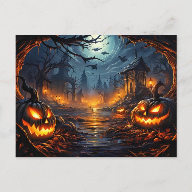 Postal Spooky Graveyard Happy Halloween (Anverso)