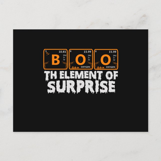 Postal Spooky Halloween BOO Primary Elements of Surprise (Anverso)