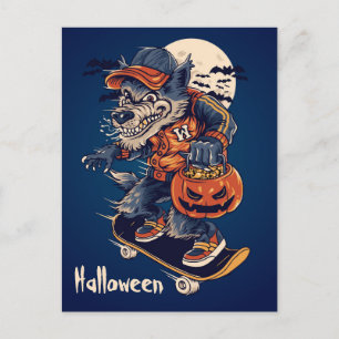 Postal Spooky Wolf