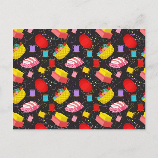 Postal Spools Sewing Threads Pins Blankets Seamstress (Anverso)