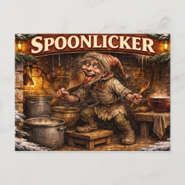 Postal Spoon Licker Icelandic Yule Lad postcard 