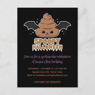Postal Spoopy Halloween Kawaii Cumpleaños