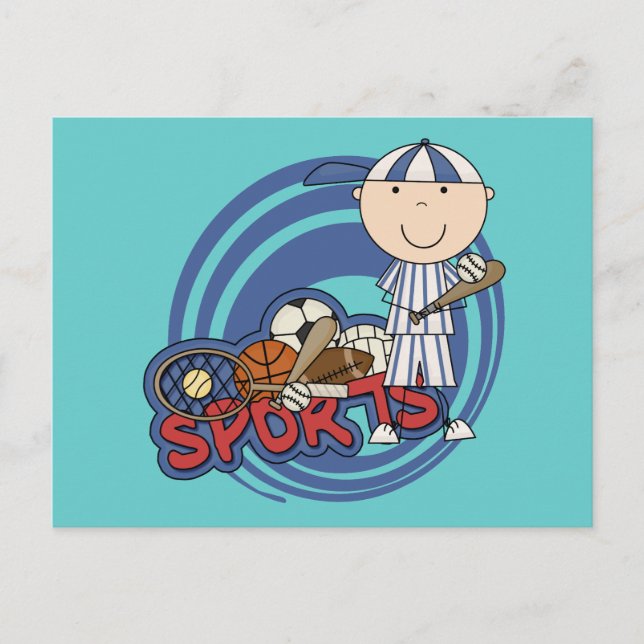 Postal Sports Boy - Camisetas y regalos de béisbol (Anverso)