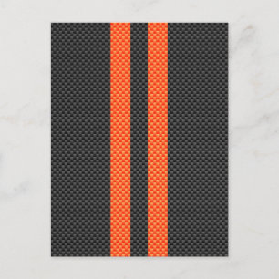 Postal Sporty Vibrant Naranja Stripes Carbon Fiber Style