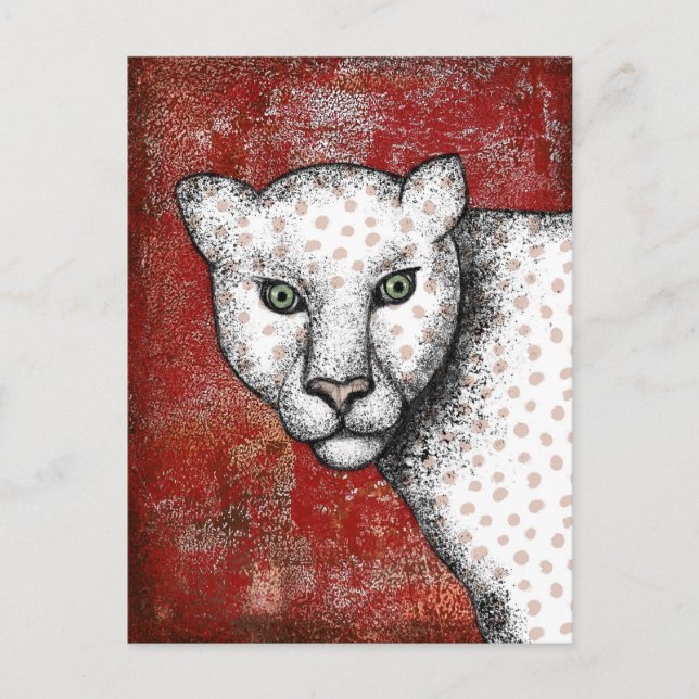 Postal Spoted Leopard dice Hey Postcard (Anverso)