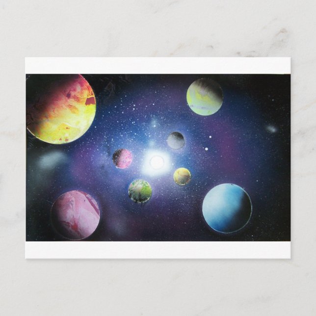 Postal Spray Paint Art Space galaxia Pintura (Anverso)