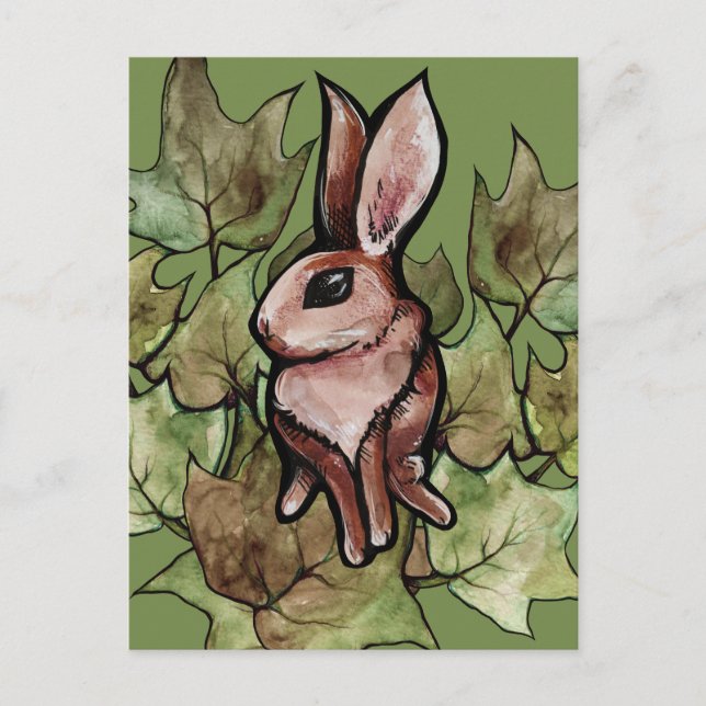 Postal Spring Bunny Rabbit Nature Ivy                     (Anverso)
