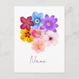 Postal Spring Harmony - Mixed Watercolor Flower Bouquet