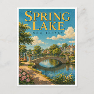 Postal Spring Lake New Jersey Lakeside Bridge GeoSaga