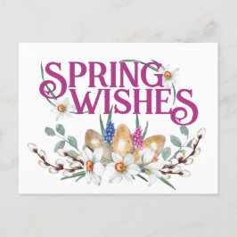 Postal Spring Wiers Floral Eggs Pagan Equinox