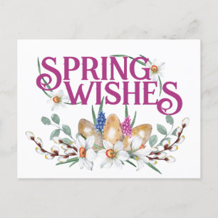 Postal Spring Wiers Floral Eggs Pagan Equinox