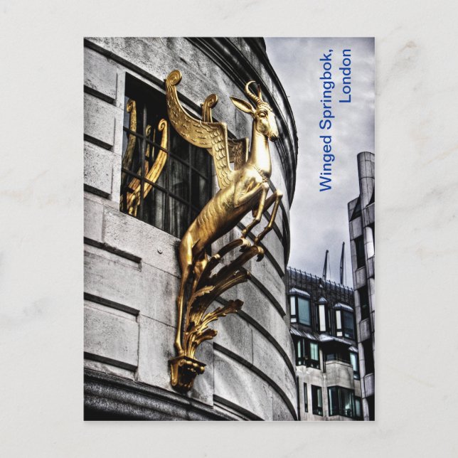 Postal Springbok alado de Londres (Anverso)