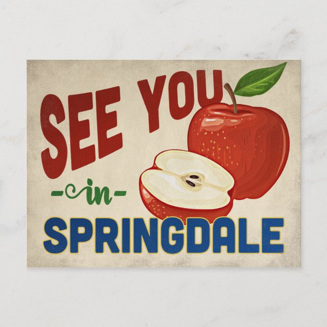 Postal Springdale Arkansas Apple - Viajes de época (Anverso)