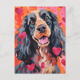 Postal Springer Spaniel día de San Valentín