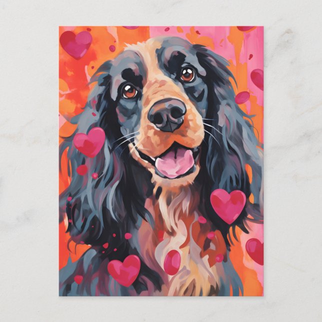 Postal Springer Spaniel día de San Valentín (Anverso)