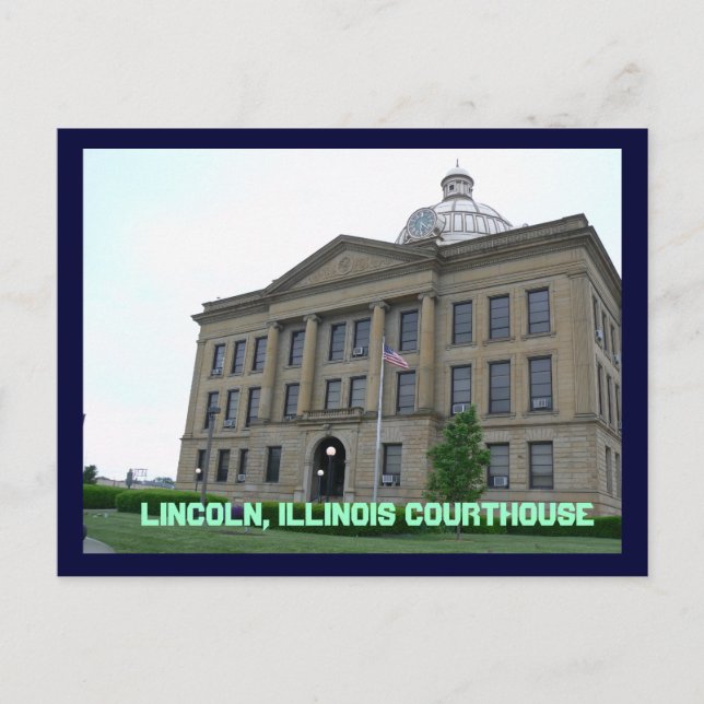 Postal Springfield, Lincoln, tribunal de Illinois (Anverso)