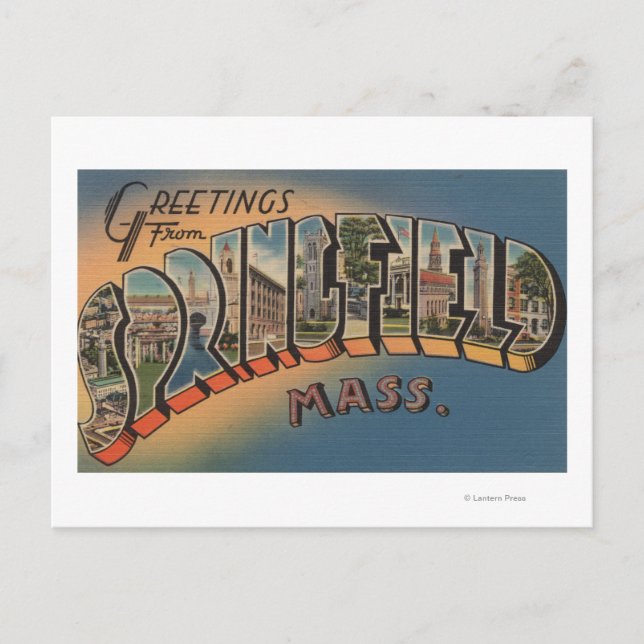 Postal Springfield, Massachusetts - Letra grande 2 (Anverso)