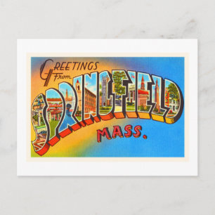 Postal Springfield Massachusetts MAMÁES recuerdo de viaje