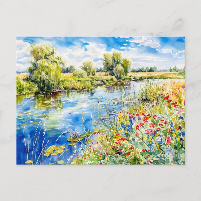 Postal Springtime by the Havel Havelland Watercolor Sty (Anverso)