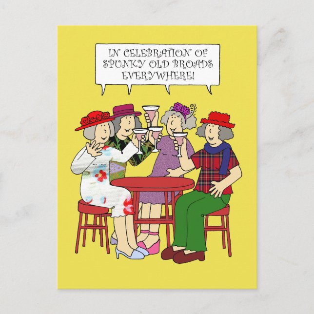 Postal Spunky Old Broads Mes Febrero Personalizados Damas (Anverso)