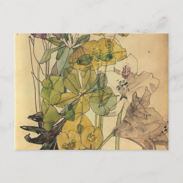 Postal Spurge Con Las Flores De Yham Charles Rennie Macki (Anverso)
