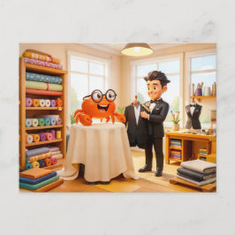 Postal Spy Crab Getting Fitted For Tailored Suit