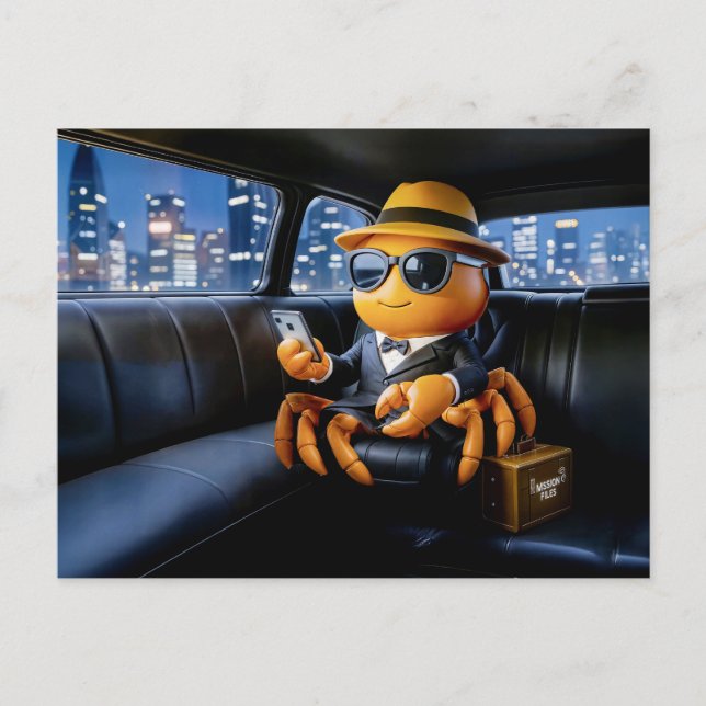 Postal Spy Crab Riding In Stretch Limo Mission (Anverso)
