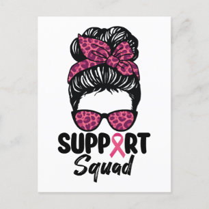 Postal Squad Messy Bun Guerrero Rosa Cáncer de Mama