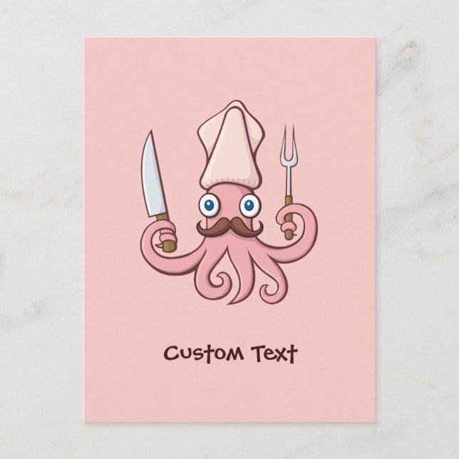 Postal Squid Chef Personalizado (Anverso)