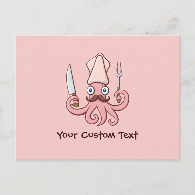 Postal Squid Chef Personalizado (Anverso)