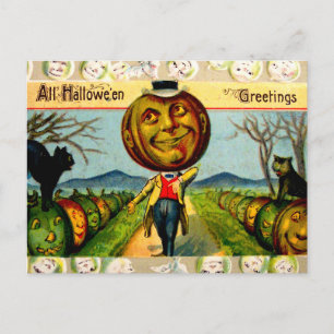 Postal Sr. Calabaza(Tarjeta Antigua de Halloween)