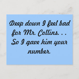 Postal Sr. Collins Postcard