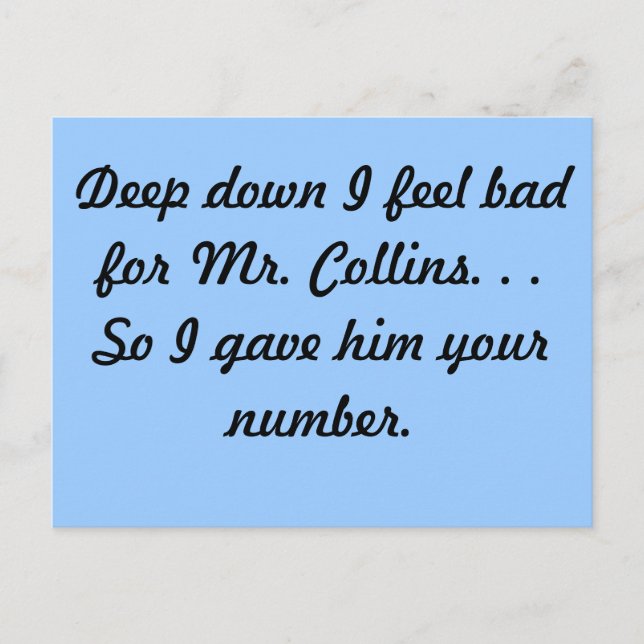 Postal Sr. Collins Postcard (Anverso)