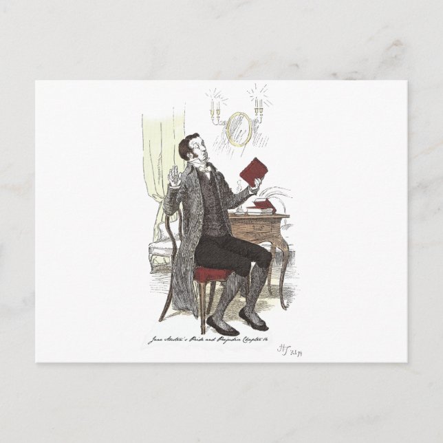 Postal Sr. Collins Reads - Jane Austen Pride & Prejudice (Anverso)