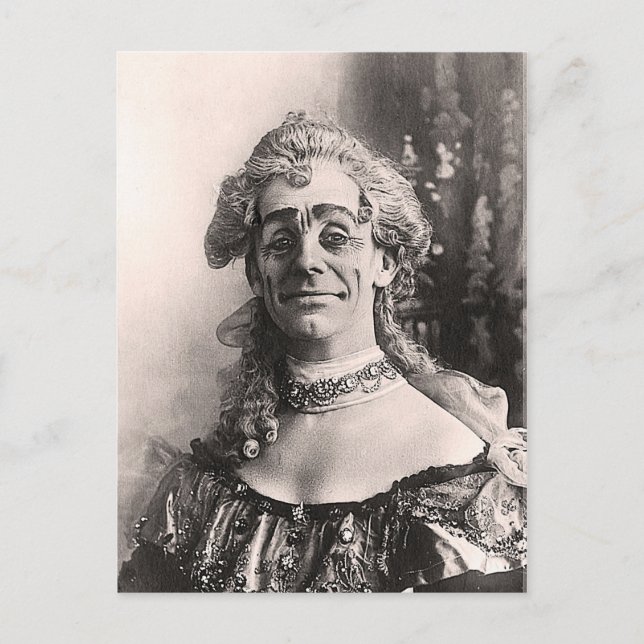 Postal Sr. Dan Leno como madre ganosa (Anverso)