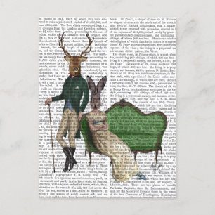 Postal Sr. Deer y Sra. Rabbit