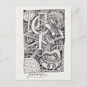 Postal Sr. Emptyful, dibujo de tinta