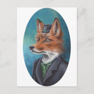 Postal Sr. Fox Postcard Animal Postcard Fox Art