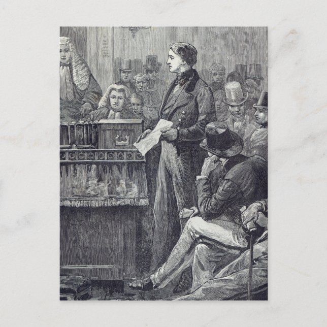 Postal Sr. Gladstone pronunciando su discurso de investid (Anverso)