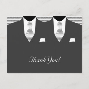 Postal Sr. Gray Suit y Boda Tie Gay Gracias