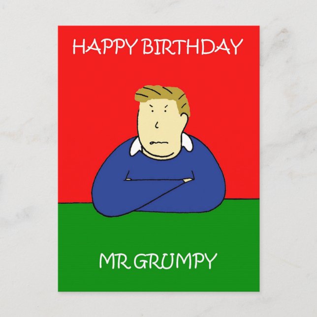 Postal Sr. Grumpy Feliz Cumpleaños (Anverso)