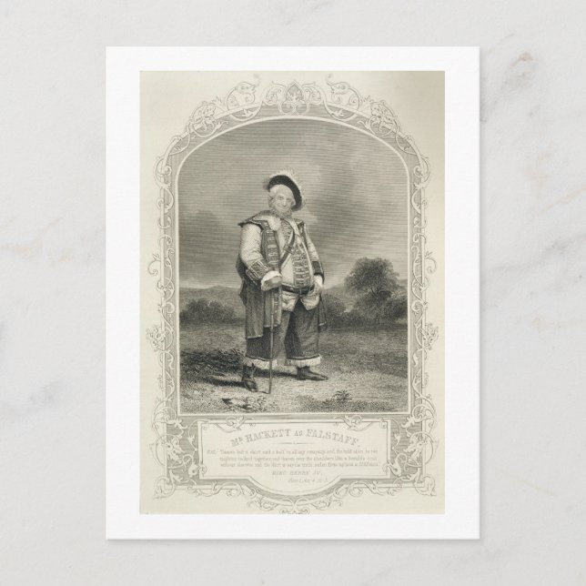 Postal Sr. Hackett como Falstaff, en la primera parte de  (Anverso)