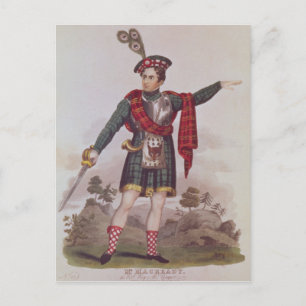 Postal Sr. Macready en el papel de Rob Roy Macgregor