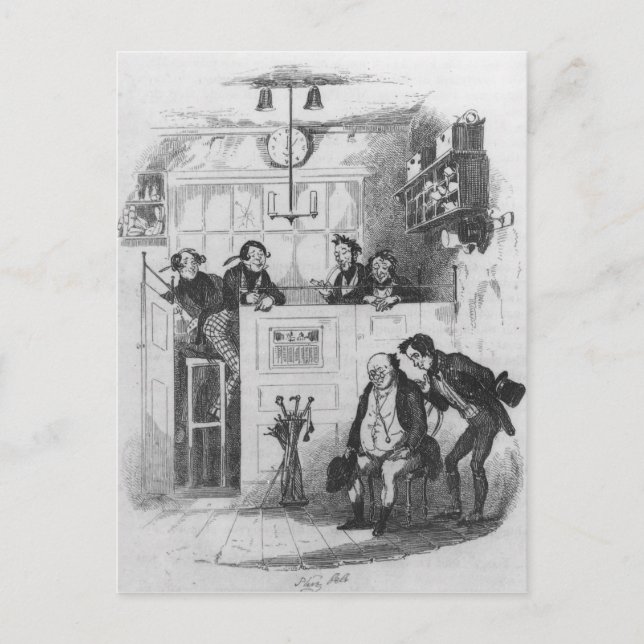 Postal Sr. Pickwick y Sam en la oficina del abogado (Anverso)