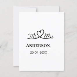 Postal Sr & Sra agregar apellido fecha año favor de boda 